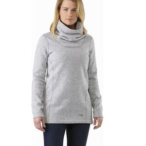 Arc'teryx Sz S Desira Cowl Neck Tunic Sweater Gray Fleece Pullover Outdoor Hike